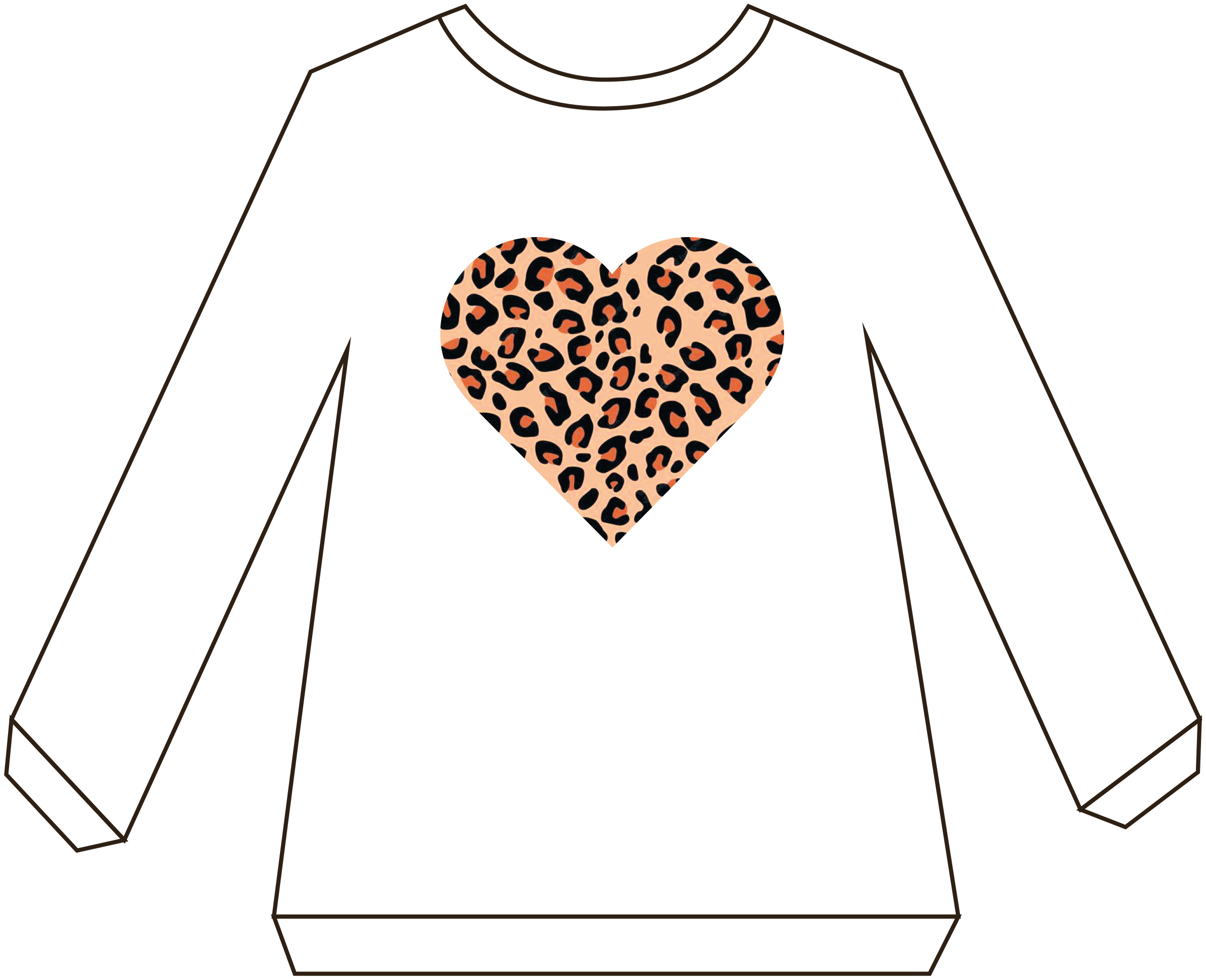 witte sweater met leopardprint