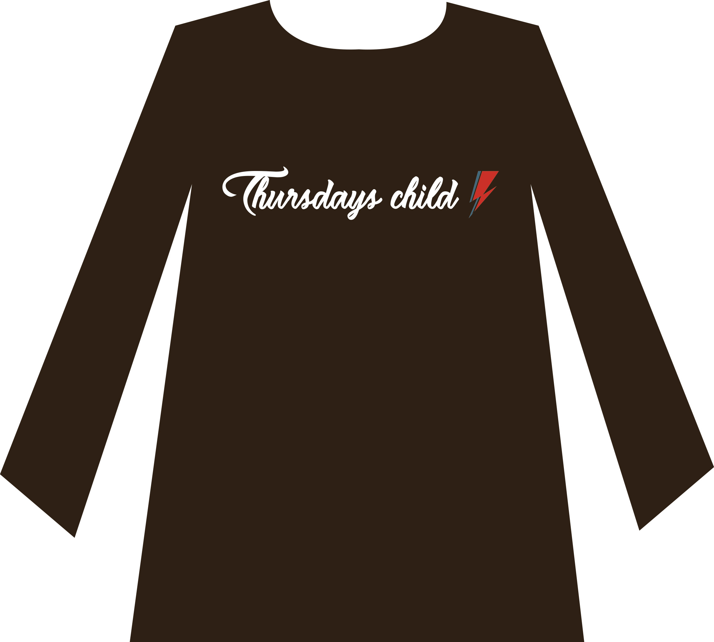 t-shirt zwart LM O-hals "t-schirt thursday's child"