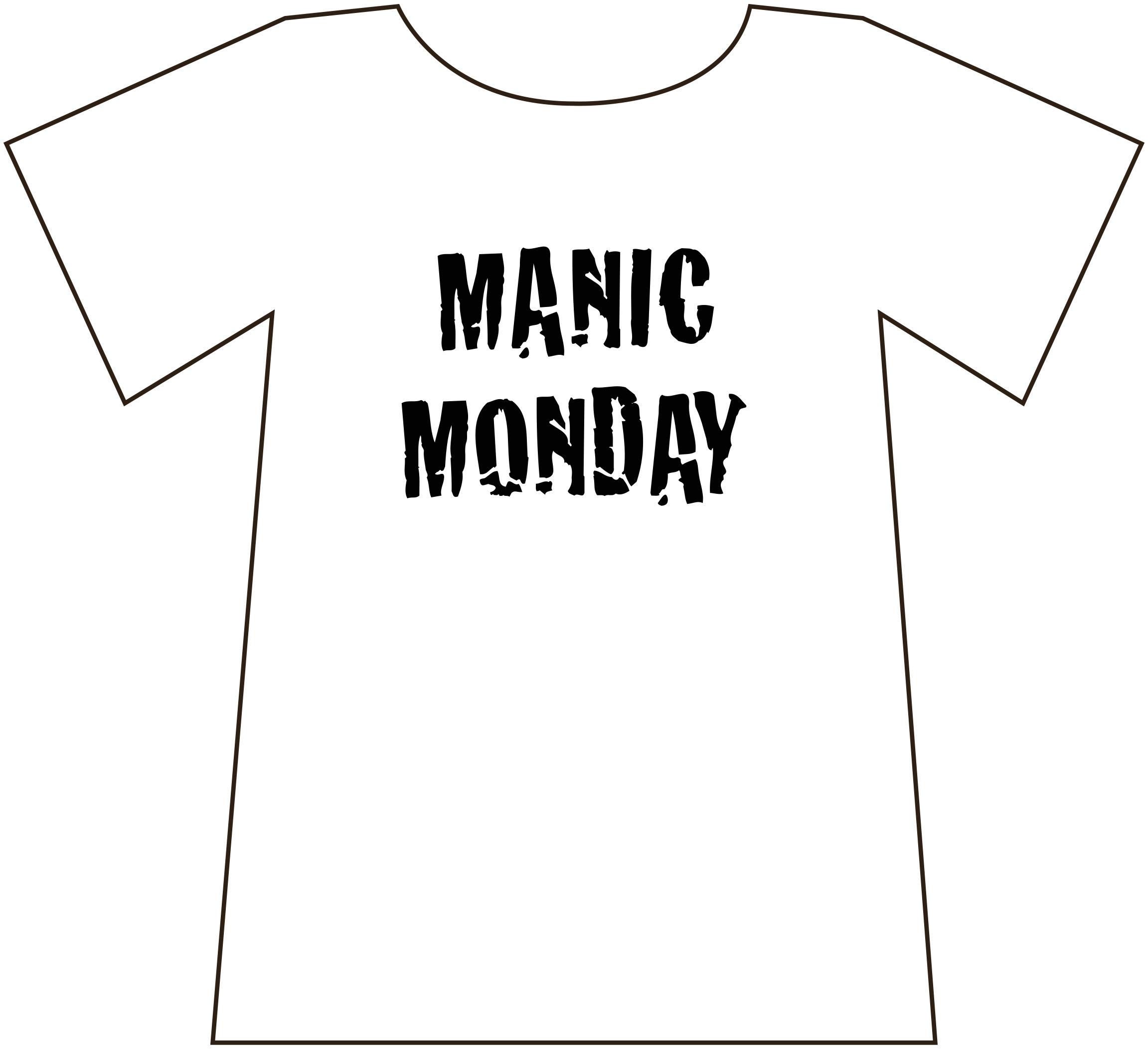 t-shirt wit O-hals "manic monday" 